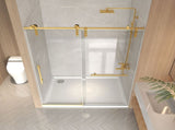 56-60" x 76" H Frameless Sliding Shower Door, 5/16" Clear Tempered Glass, Stainless Steel W1675P412316