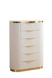 Laura Gold Detailed Chest made with Wood in White B00955977