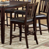 ZNTS Set of 2 Counter Height Chairs Dark Espresso Finish Solid wood Kitchen Dining Room Furniture Padded B01182198