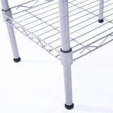 ZNTS XM-207S Rectangle Carbon Steel Metal Assembly 4-Shelf Storage Rack Silver Gray 93246884