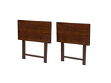 Modern Solid Wood Folding Tray Tables, Set of 2, Walnut 00568857
