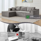 Compression Sectional Couch with Comfy Chaise, Boneless L Shape Sofa with Deep Seat, Minimalist 17089981