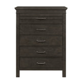 1pc Charcoal Gray Finish 5 Drawers Chest Transitional Style Wooden Bedroom Furniture B011P220617
