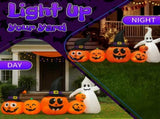 8 ft Halloween Inflatable Pumpkin Family and Ghost with 5 Built-In LED Lights 51851445