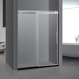 ZNTS Frameless Sliding Glass Shower Doors 60