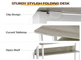 31.5" Computer Desk, Grey Embossed Melamine Tabletop with White Legs, P2 16046246