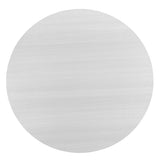 ZNTS Edo Contemporary Round Dining Table, Trestle Base, White Finish T2574P182644