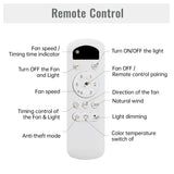 52 Inch Flush Mount Ceiling Fan with Dimmable Led Light 3 ABS Fan Blades Reversible DC Motor For W934P211139