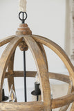 4 - Light Wood Chandelier, Hanging Light Fixture with Adjustable Chain for Kitchen Dining Room Foyer W2078138926