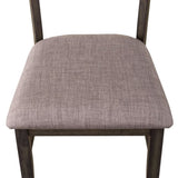 Almeta Solid Wood Slat Back Upholstered Dining Chairs, Set of 2 -Dark Umber Brown Finish T2574P164540