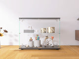 Two-door Glass Display Cabinet 2 Shelves with Door, Floor Standing Curio Bookshelf for Living Room W1806104442
