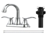 Bathroom Faucet Chrome with Pop-up Drain & Supply Hoses 2-Handle 360 Degree High Arc Swivel Spout 51282226