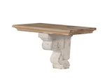 13.8x9.1x11.4" Distressed Brown and White Wooden Wall Shelf with Corbel Design W2078P223131