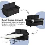 57.9" Orisfur Pull Out Sofa Bed Loveseat Sleeper with Twin Size Memory Mattress with Two USB Ports N719P210624B