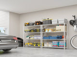 4-Layer Adjustable Shelf Iron Household Shelf without Wheels 35.43*13.78*55.12in White 74218633