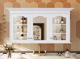 40" Medicine Cabinet with Mirror, Bathroom Storage Cabinet with Mirror Door and Shelves, Wall N710P264317K