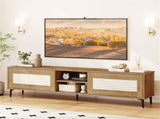 63" Entertainment Center with Open Shelves, 5 Metal Legs Cable Management TV Console 99423094