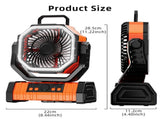 Battery Portable Camping Fan 20000mAh Rechargeable Power Bank with 270&deg Rotation 78990918