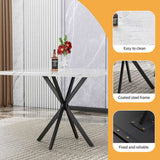 Square Table, Mid Century Modern Square Table for 4-6 Person, Coffee Table for Kitchen W578P242961