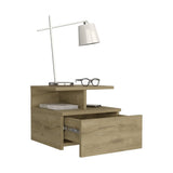 Adele Floating Nightstand with Drawer and Open Storage Shelves B200P188831