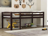 Twin Wood Loft Bed Low Loft Beds with Ladder,Twin,Espresso WF286816AAP