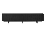 Retro Style Wood Grain TV Stand with Wavy Door for TVs up to 75", Rustic Media N721P379534B