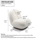 Larger Luxury Modern Swivel Accent Chair, Tight Back Ice Flower Velvet Sofa Chair, Minimalist Style W2664P256531