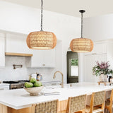 ZNTS Farmhouse Pendant Light with Adjustable Height, Boho Woven Jute Rope Hanging Ceiling Light Fixture, W1340P241301