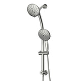 5" Multi Function Dual Shower Head, with Adjustable Slide Bar,Chrome W124381489