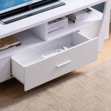Contemporary TV Stand with Four Shelves and One Drawer - White B107131412