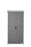 ZNTS Outdoor Storage Cabinet Metal Top,Garden Storage Shed,Outdoor 68 Inches Wood Tall Shed for Yard W1390121823