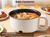 1.8L Electric Hot Pot with Ceramic Inner Liner, Dual Power 300W/600W Multi-Cooker with Steamer Rack, 60244920