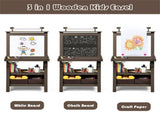 3-in-1 Double-Sided Storage Art Easel Brown 44897206