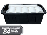 (6 pack)27 Gallon Large Storage Bin with Snap Lid, Black and Red, Heavy Duty Plastic Storage 92377941