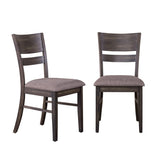 Almeta Solid Wood Slat Back Upholstered Dining Chairs, Set of 2 -Dark Umber Brown Finish T2574P164540