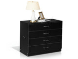 4-Drawer Particleboard Drawer Cabinet with Textured Melamine Finish 25.98*12.99*28.74in Black 26794048