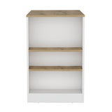 Portree Kitchen Island with 3-Side Shelves B200P188817