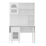 Computer Desk with 90 Degree Rotating Desktop, 43x70 Inch Office Desk with Storage Drawer and N733P279101K