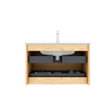 BRON 30" Bathroom Vanity Sink, Modern Wall-Mounted Floating Plywood Bathroom Storage Cabinet W2615P264554