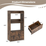 Rustic Brown Freestanding Bookshelf with 3-Tier Shelf 44244593