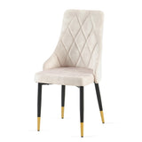 Beige Dining Chairs Set of 2 Living Room Chair Modern Kitchen Armless Side Chair W1164P320224
