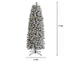 7.5ft Pointed Pencil Shape PVC Material Green Flocking 350 Warm Color Clearance Lights 641 Branches 44700943