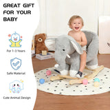 Kids Ride-On Rocking Horse Toy with Lullaby Song,Elephant Rocking Toy with Hand Puppets and Safety 54092172