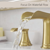 Bathroom Faucets for Sink 3 Hole Nickel Gold 8 inch Widespread Bathroom Sink Faucet with Pop Up W1932P182995