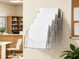 4-Tier Acrylic Brochure Holder 8.5 x 11 Inch, Clear Plastic Literature Display Stand with Removable 97573152