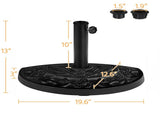 Half Round Umbrella Base Stand with Floral Pattern, Black 27423474
