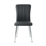 Modern Charcoal PU dining chair, cloth upholstered chair, electroplated metal chair legs, suitable W210P224293