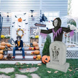 ZNTS 8ft Garden 3pcs LED String Lights Grim Reaper and Grave Inflatable Halloween Decoration 52188395