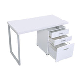 Writing Desk with 3 Drawers in White B016P162611