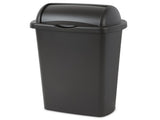 Large Kitchen Trash Can, 13 Gallon Plastic Garbage Bin with Roll Top Lid, Black 09565849